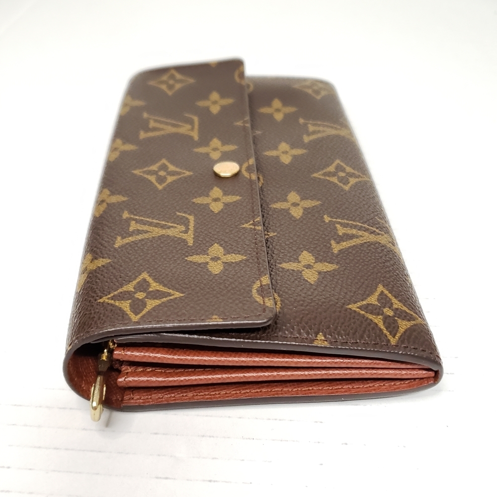 Authentic Louis Vuitton Monogram Sarah Wallet Brown Canvas Long Wallet - Picture 4 of 13